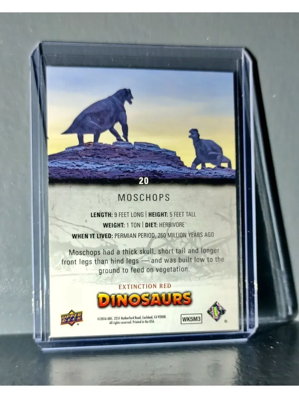 2015 Upper Deck Dinosaurs Moschops Extinction Red Parallel #20 Card